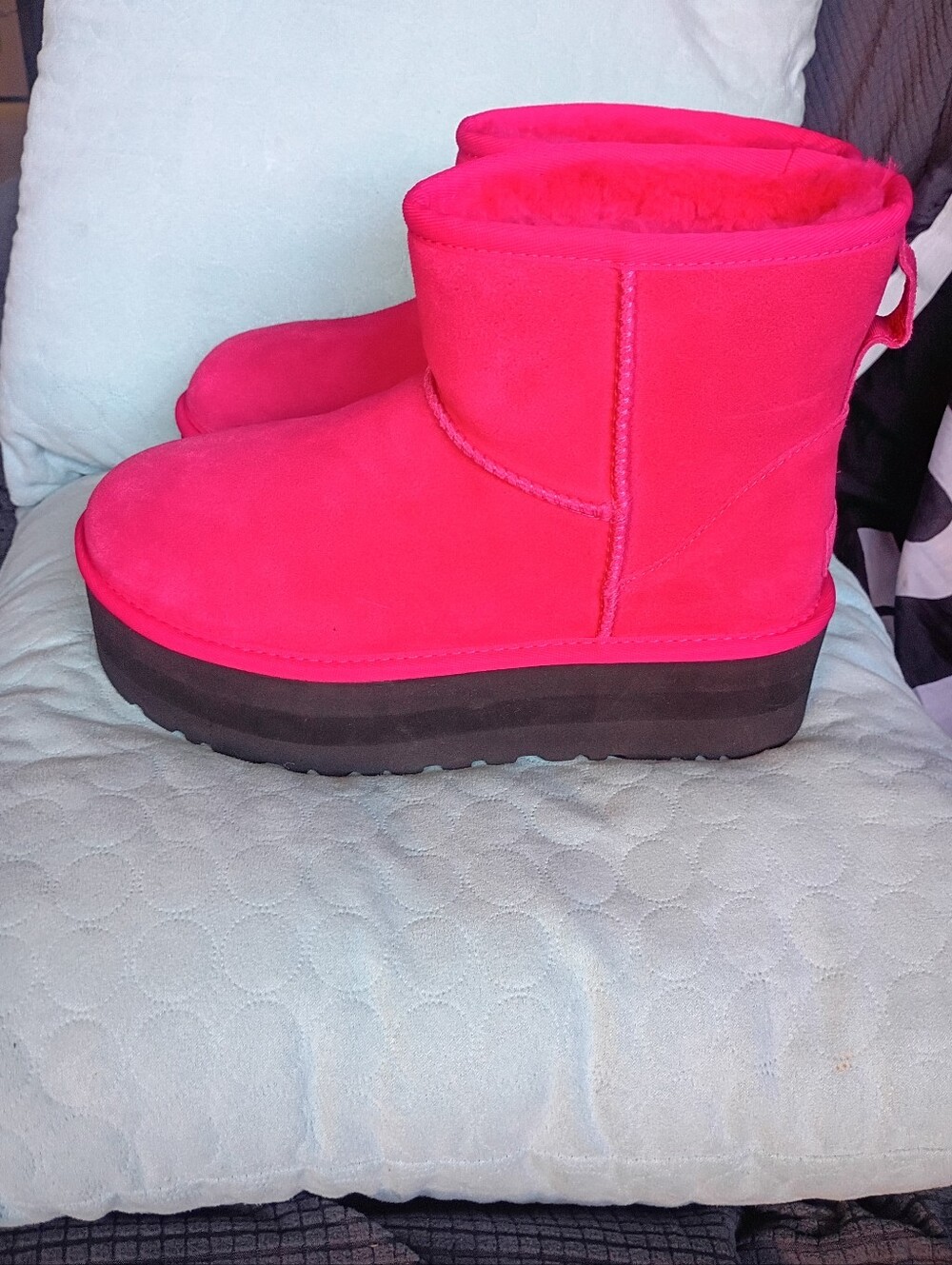 UGG Classic Ultra Mini Platform Radish Suede Ankle Boots